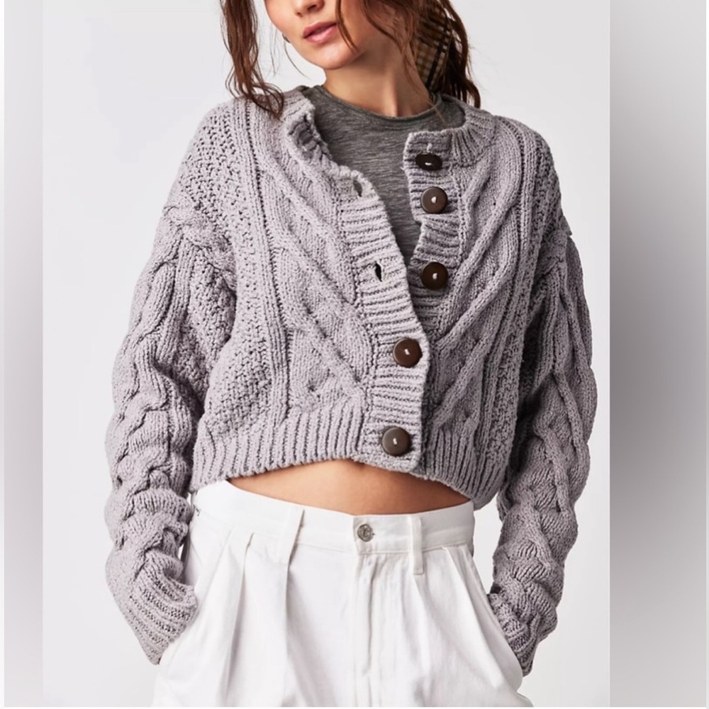 Free People bonfire cardigan grey small S